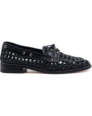 Andrea Gomez Carla Leather Loafers - Black