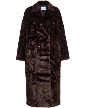 Stand Studio Harper Faux Fur Double-Breasted Coat - Brown