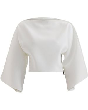 Maticevski Dazzle Draped Cropped Top - White