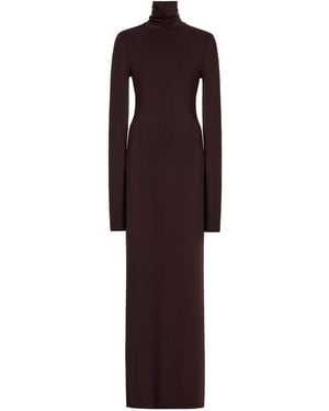 ÉTERNE Jersey Turtleneck Maxi Dress - Purple