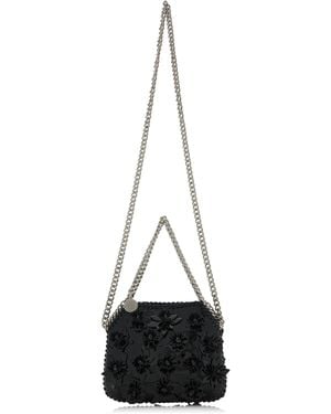 Stella McCartney Embroidered Patent Alter-Mat Mini Shoulder Bag - Black