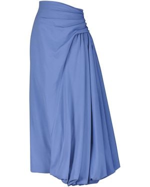 Lela Rose Faille Draped Bubble Skirt - Blue