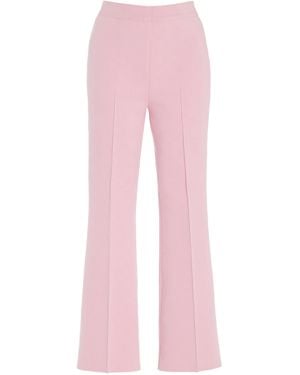 High Sport Exclusive Kick Stretch-cotton Knit Cropped Flared Pants - Pink