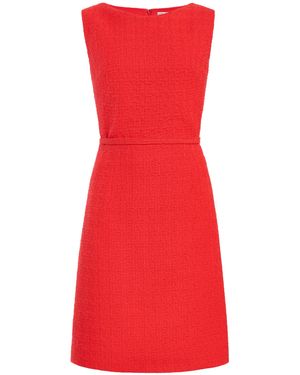 Oscar de la Renta Sleeveless Wool-Tweed Mini Dress - Red