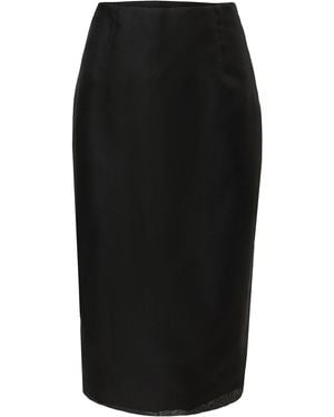 Carolina Herrera Crepe Silk Organza Knee-Length Skirt - Black