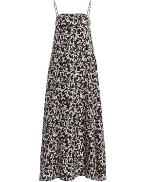 Asceno Melfi Flared Silk Maxi Dress - White