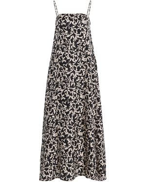 Asceno Melfi Flared Silk Maxi Dress - White