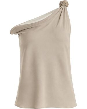 Sloan Reversible Twisted Georgette Top - Natural
