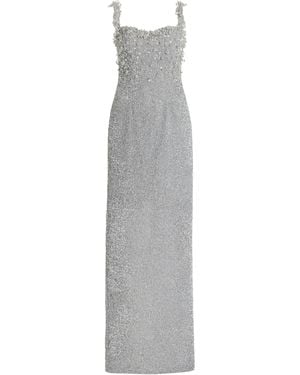 Pamella Roland Sequined Gown - Grey