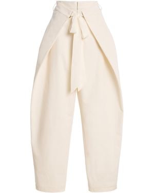 DARKPARK Stella Tie-Front Cotton-Blend Pants - White