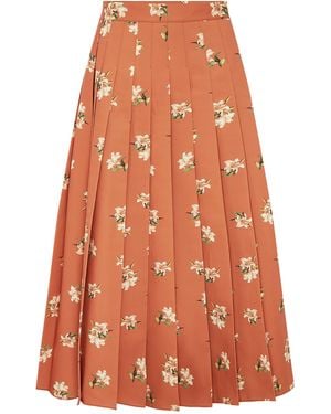 LEO LIN June Pleated Maxi Skirt - Orange