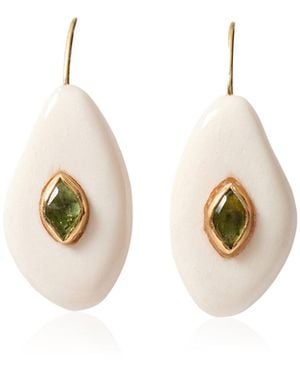 Chan Luu Pebble Peridot Earrings - White