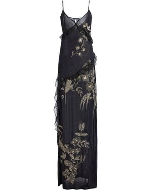 Wiederhoeft Arbe Embroidered Silk Jersey Dress - Black