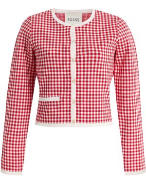 Posse Micah Gingham Knit Cardigan - Red
