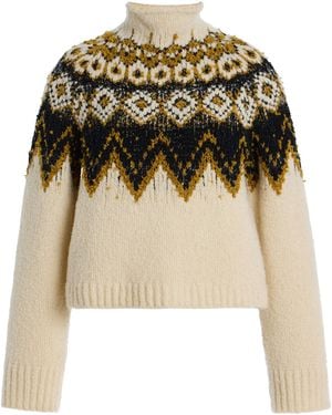 Proenza Schouler Lizzy Fair Isle Linen-Blend Jumper - Natural