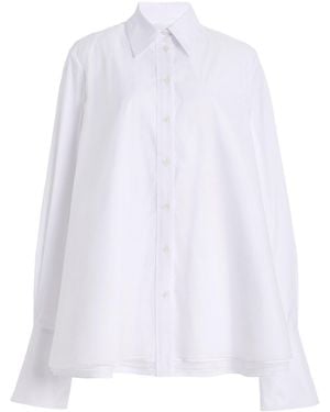 Brandon Maxwell The Vaughn Layered Cotton-Blend Shirt - White