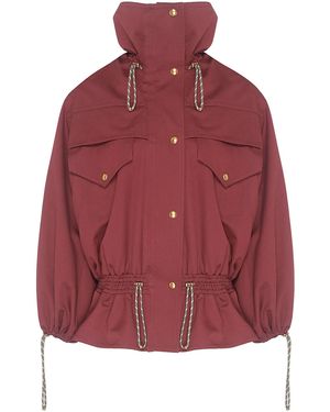 Zimmermann Clash Drill Drawstring Cotton Jacket - Red