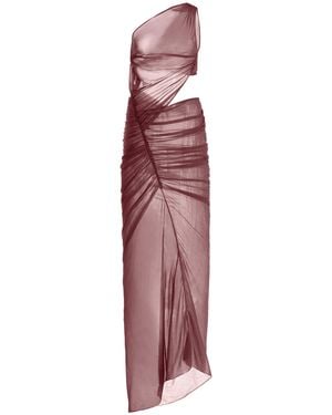 Atlein Cutout Ruched-jersey One-shoulder Gown - Red