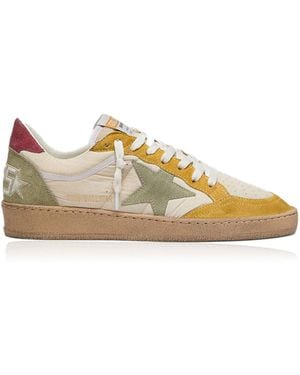 Golden Goose Ball Star Leather-Trimmed Trainers - Multicolour