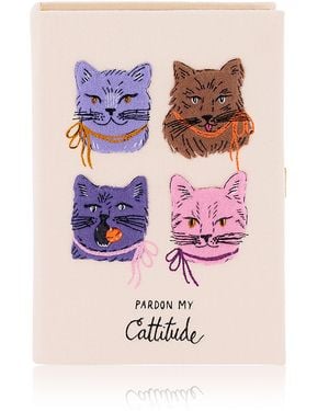Olympia Le-Tan Pardon My Cattitude Clutch - Pink