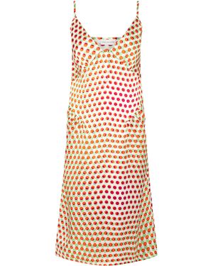 Dries Van Noten Daliya Polka-Dot Silk-Satin Midi Dress - White