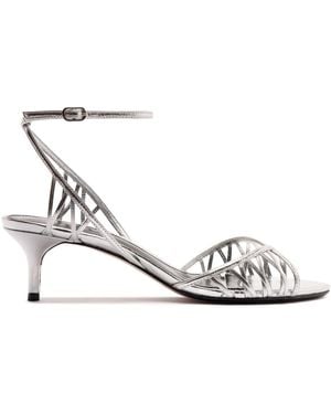 Alexandre Birman Solene Leather Sandals - Metallic