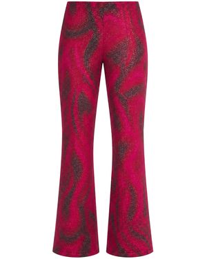 MACCAPANI Easy Cotton-Blend Jacquard Trousers - Red