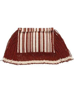 Pura Utz Exclusive La Isla Tassel Beaded Clutch - Red