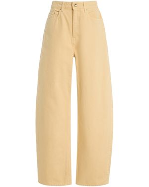 OSSOU Bends Rigid Mid-rise Curved Jeans - Natural