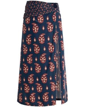 Johanna Ortiz Under The Sun Printed Maxi Skirt - Blue