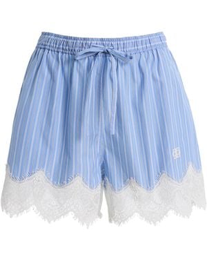 Jonathan Simkhai Emmie Lace-Trimmed Striped Cotton Shorts - Blue
