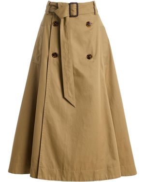 Franchise Stella Tailored Cotton Maxi Skirt - Natural
