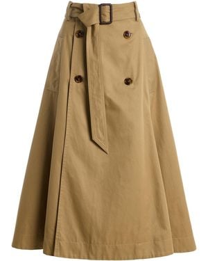 Franchise Stella Tailored Cotton Maxi Skirt - Natural