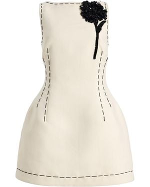 LEO LIN Exclusive Ali Appliquéd Twill Mini Dress - Natural