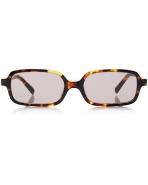 Miu Miu Miu Regarde Rectangle-Frame Acetate Glasses - Brown