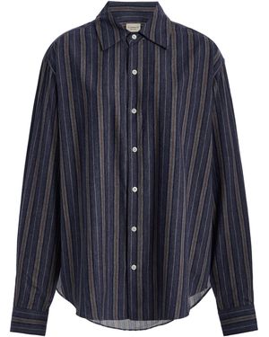 Comme Si The Classic Cotton Flannel Shirt - Blue