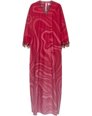 PUCCI Exclusive La Isla Embroidered Kaftan Maxi Dress