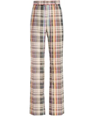 Brandon Maxwell The Anja Wool-Silk Mikado Wide-Leg Trousers - Natural