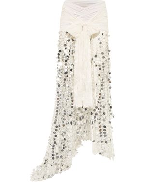 Siedres Silvana Sequined Knit Maxi Skirt - Natural
