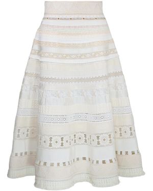 Lena Hoschek Original Ribbon Cotton-Blend Midi Skirt - White