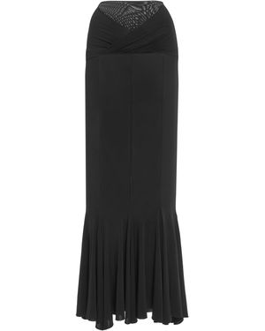 Nensi Dojaka V-Waist Flared Midi Skirt - Black