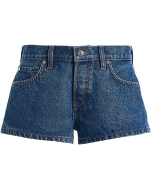 EB DENIM Portman Low-Rise Cotton-Blend Mini Shorts - Blue