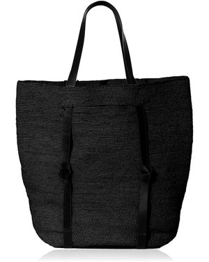 Janessa Leone Tanner Straw Tote Bag - Black