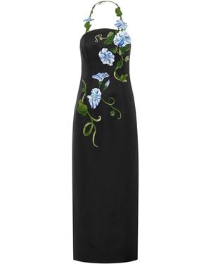LEO LIN Ava Appliquéd Bustier Maxi Dress - Black