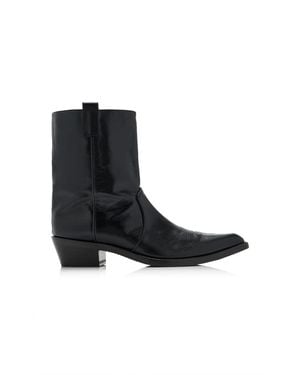 KHAITE Clive Leather Ankle Boots - Black