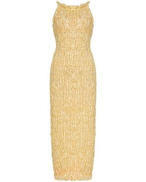 Nia Thomas Hand-Knit Ribbon Gown - Metallic