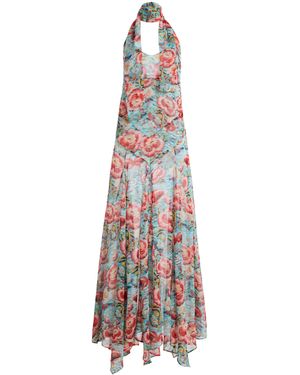 Siedres Exclusive Raye Floral-print Maxi Dress - White