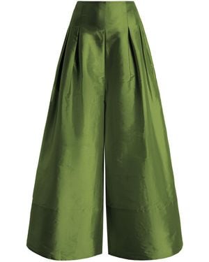 Chan Luu Techno Taffeta Ultra Wide Leg Trousers - Green