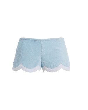 La Veste Exclusive Waves Cotton Mini Shorts - Blue
