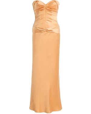 Anna October Diana Satin Midi Dress - Orange